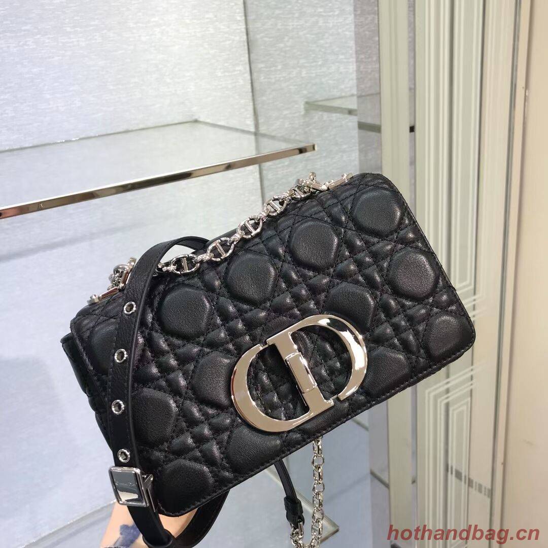 Dior SMALL DIOR CARO BAG Soft Cannage Calfskin M9241 Black Dior SMALL DIOR CARO BAG Soft Cannage Calfskin M9241 Black