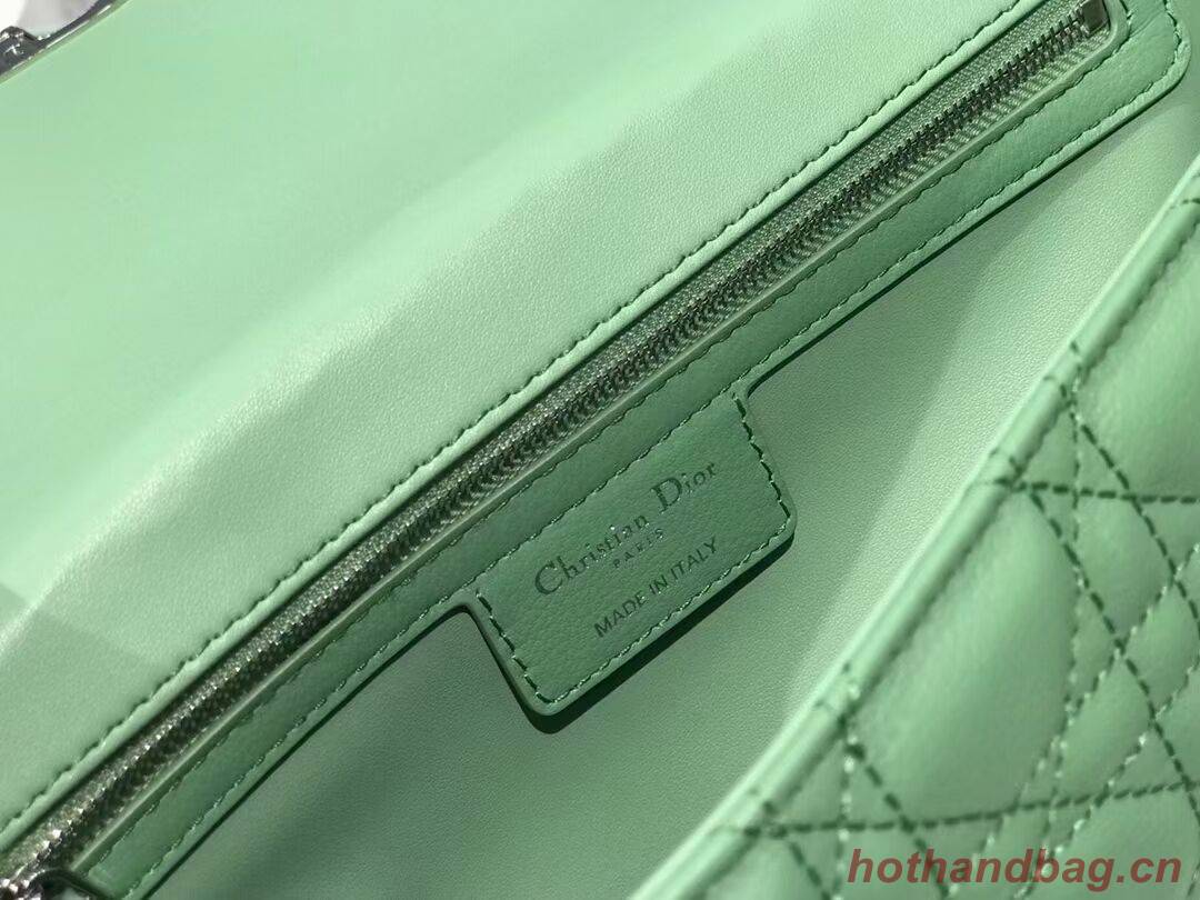 LARGE DIOR CARO BAG Soft Cannage Calfskin M9243U green LARGE DIOR CARO BAG Soft Cannage Calfskin M9243U green