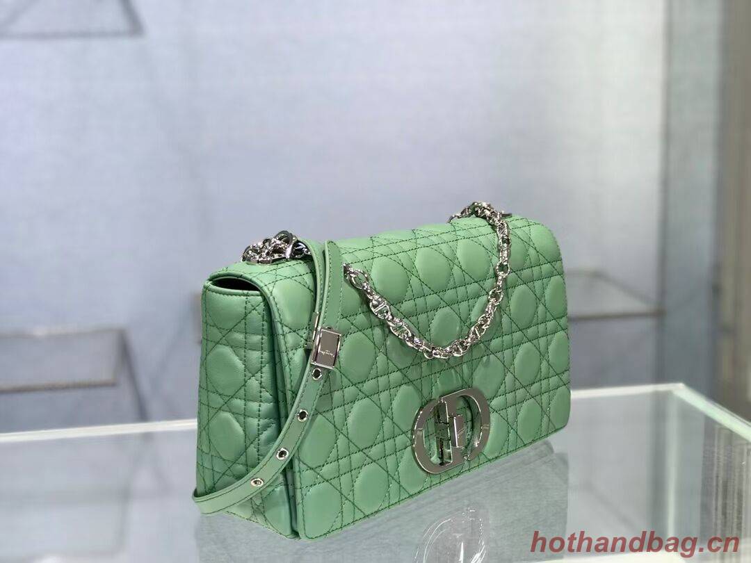 LARGE DIOR CARO BAG Soft Cannage Calfskin M9243U green LARGE DIOR CARO BAG Soft Cannage Calfskin M9243U green