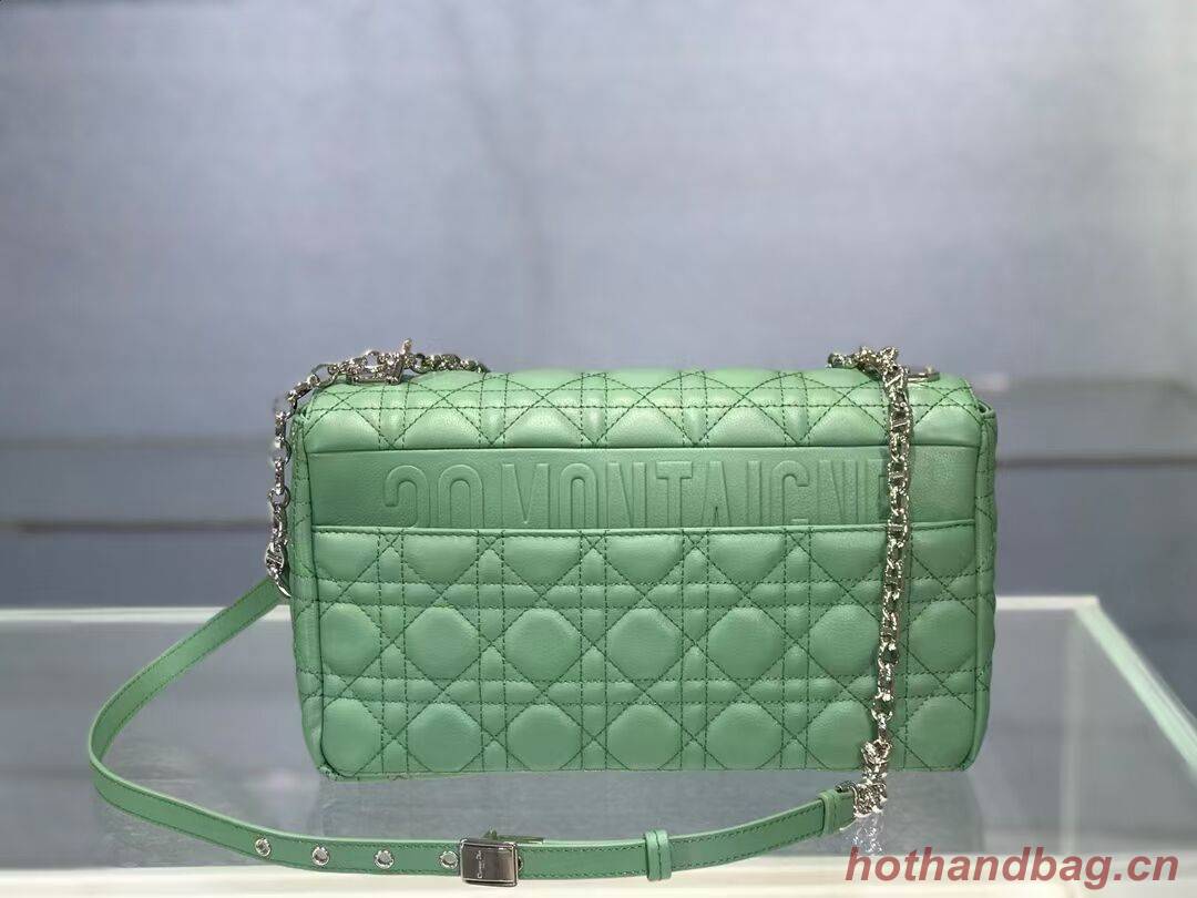 LARGE DIOR CARO BAG Soft Cannage Calfskin M9243U green LARGE DIOR CARO BAG Soft Cannage Calfskin M9243U green