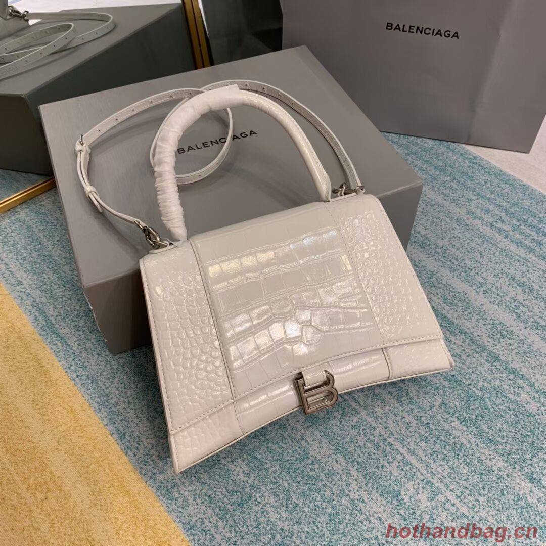 Balenciaga HOURGLASS MEDIUM TOP HANDLE BAG B108892E white Balenciaga HOURGLASS MEDIUM TOP HANDLE BAG B108892E white