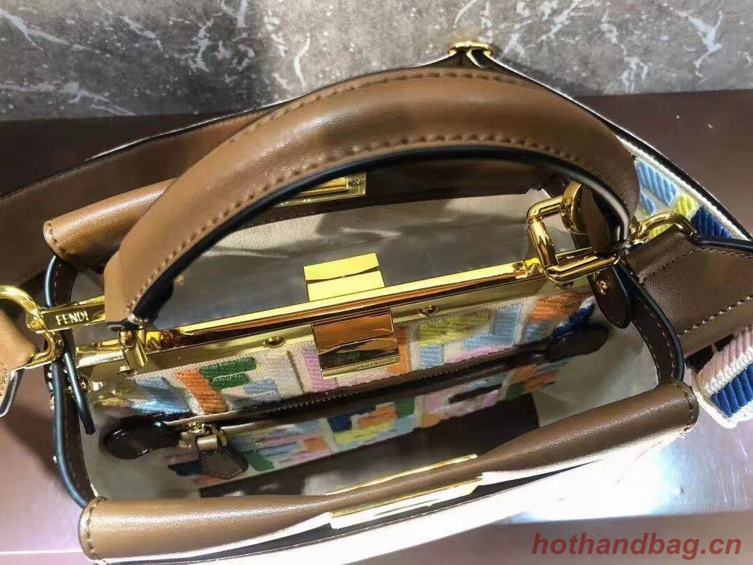 FENDI PEEKABOO ISEEU SMALL leather bag F1615 blackish green FENDI PEEKABOO ISEEU SMALL leather bag F1615 blackish green