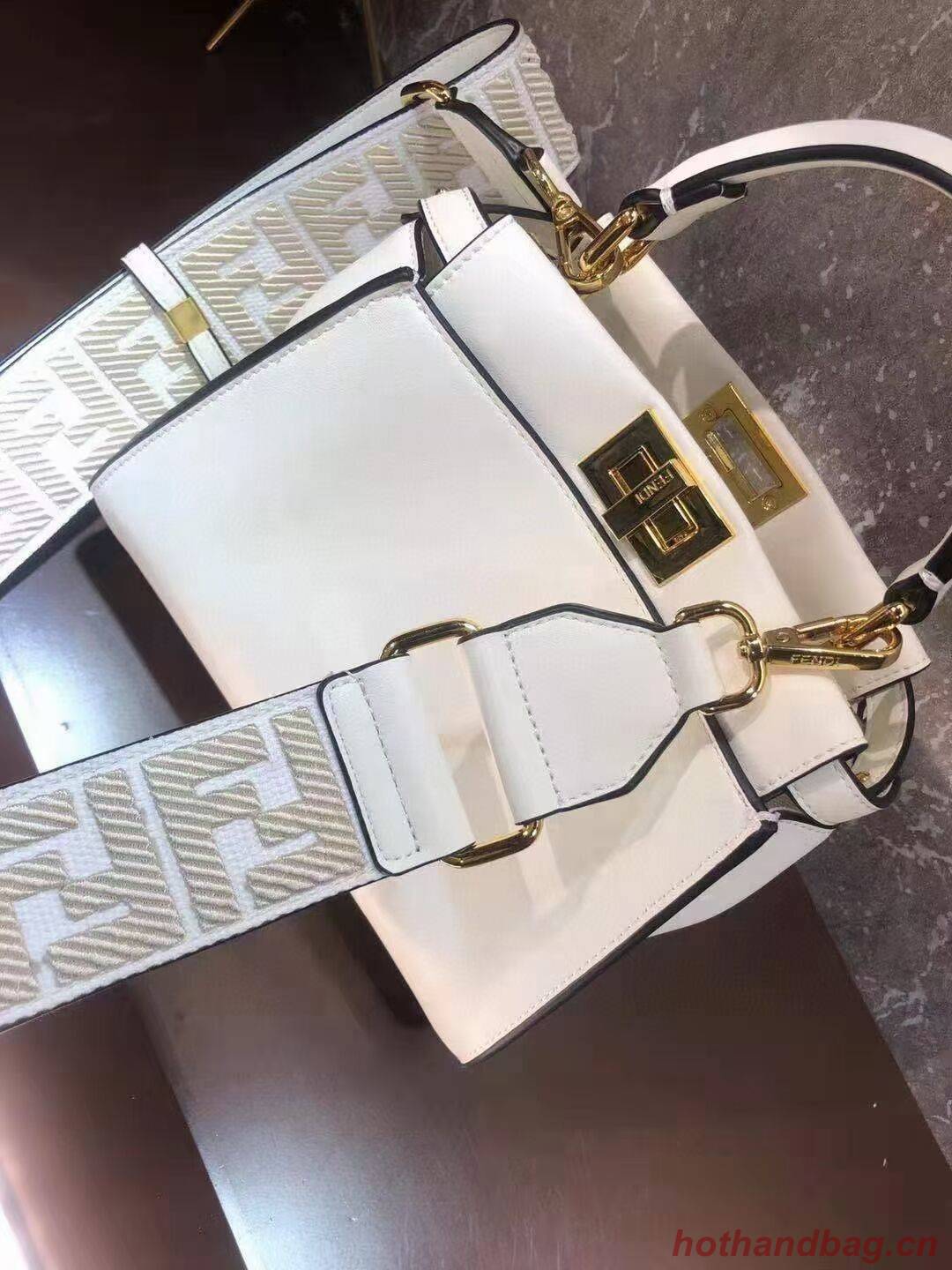 FENDI PEEKABOO ISEEU SMALL leather bag F1615 white FENDI PEEKABOO ISEEU SMALL leather bag F1615 white