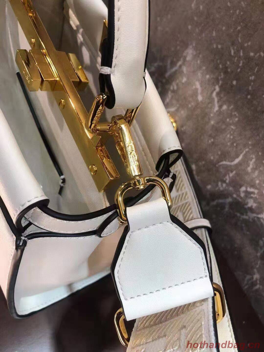 FENDI PEEKABOO ISEEU SMALL leather bag F1615 white FENDI PEEKABOO ISEEU SMALL leather bag F1615 white