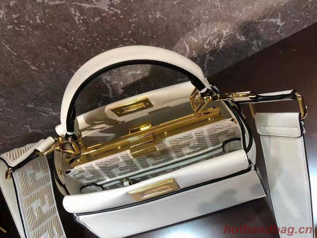 FENDI PEEKABOO ISEEU SMALL leather bag F1615 white FENDI PEEKABOO ISEEU SMALL leather bag F1615 white