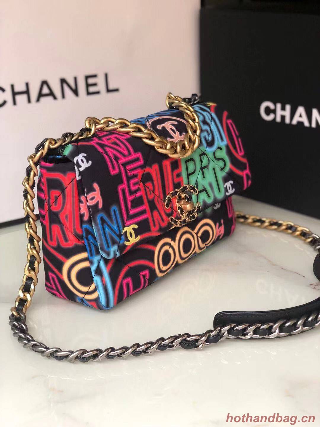 Chanel 19 flap bag AS1160 Graffiti Chanel 19 flap bag AS1160 Graffiti