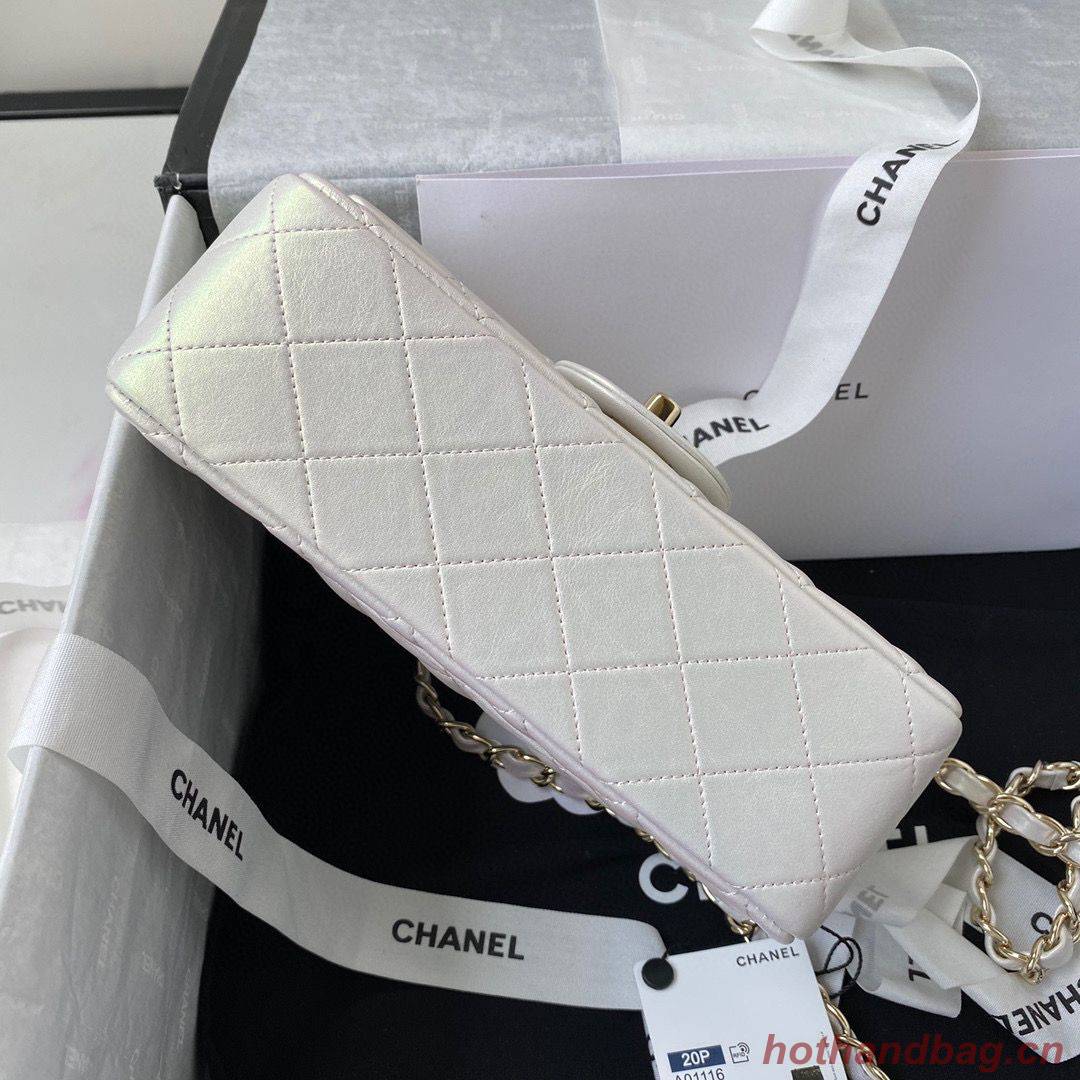 chanel flap bag Iridescent Calfskin & Light Gold-Tone AS1116 Pearl White chanel flap bag Iridescent Calfskin & Light Gold-Tone AS1116 Pearl White