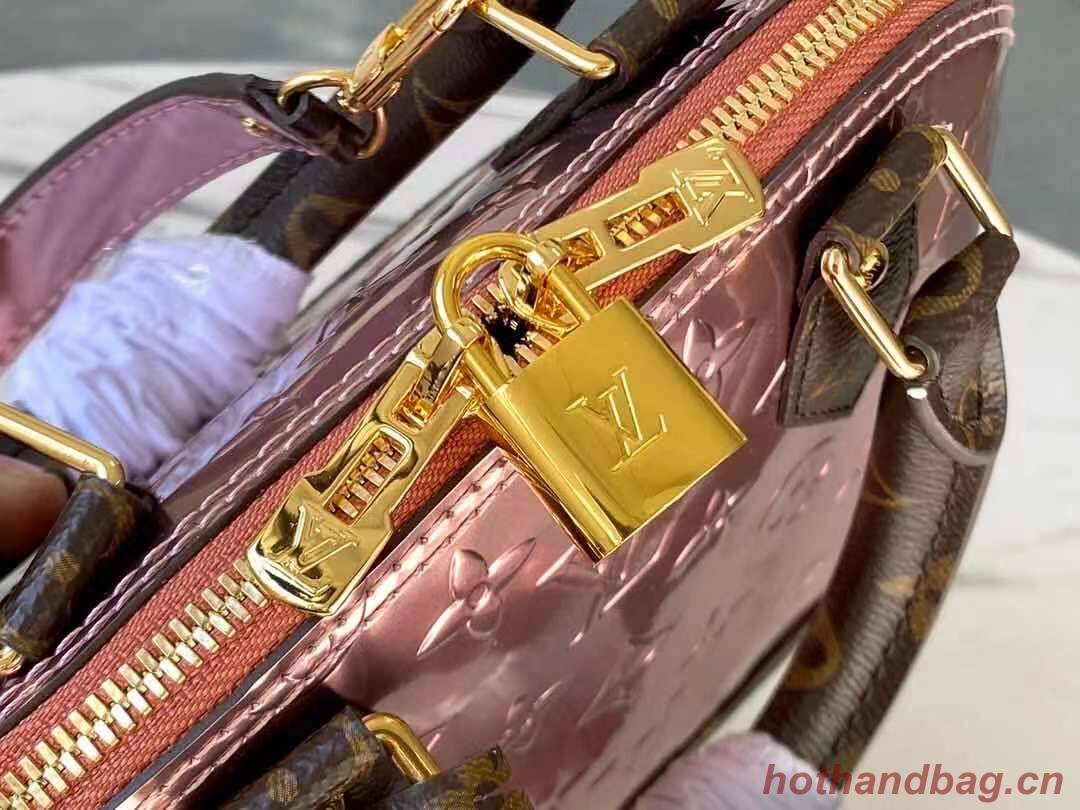 Louis Vuitton Monogram Vernis Alma BB Tote Bag M91606 Rose Louis Vuitton Monogram Vernis Alma BB Tote Bag M91606 Rose