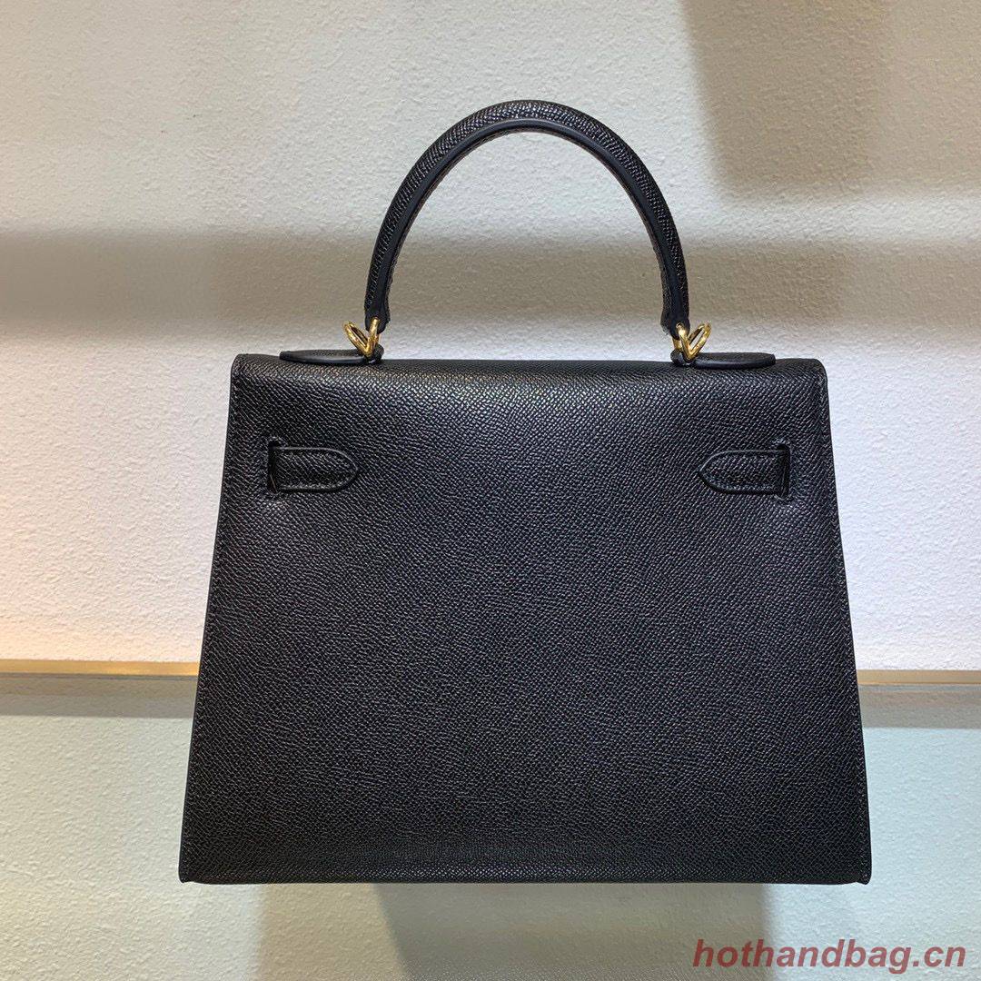 Hermes Kelly 22cm 25cm Tote Bag Original Epsom Leather Bag KL22 KL25 Black Hermes Kelly 22cm 25cm Tote Bag Original Epsom Leather Bag KL22 KL25 Black