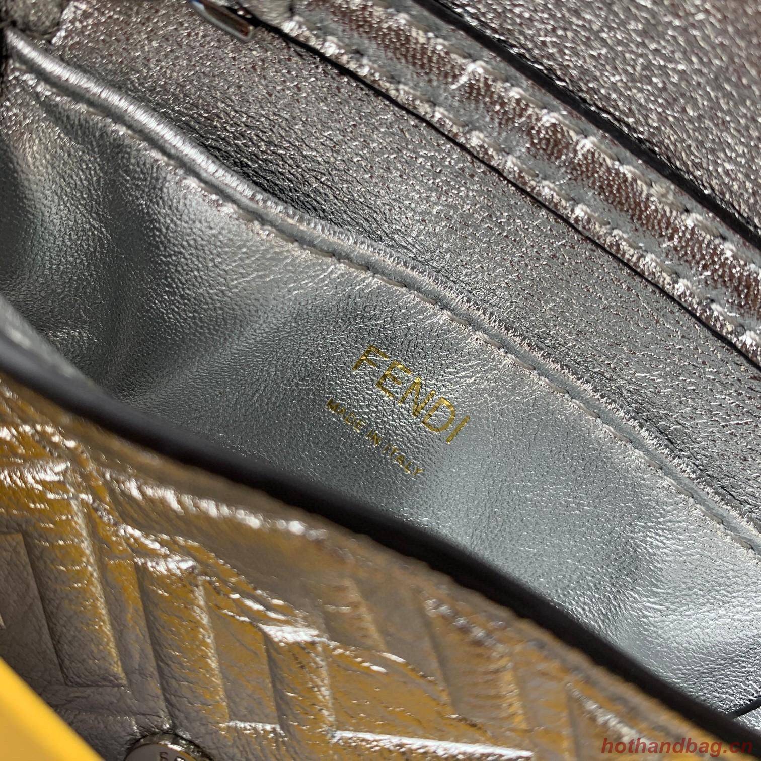 FENDI NANO BAGUETTE CHARM nappa leather 7AR844 Silver FENDI NANO BAGUETTE CHARM nappa leather 7AR844 Silver