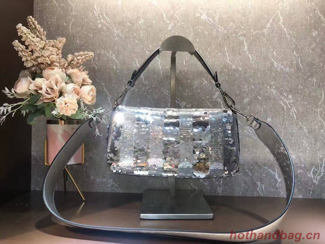FENDI BAGUETTE Bag Pearl slice F1359 silver FENDI BAGUETTE Bag Pearl slice F1359 silver