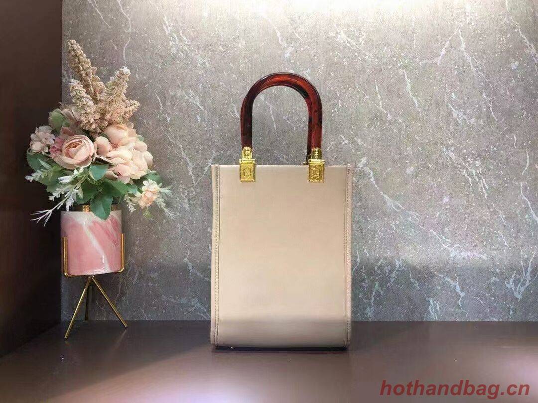 FENDI MINI SUNSHINE SHOPPER leather mini-bag 8BS051ABV grey FENDI MINI SUNSHINE SHOPPER leather mini-bag 8BS051ABV grey