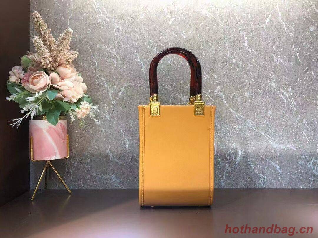 FENDI MINI SUNSHINE SHOPPER leather mini-bag 8BS051ABV orange FENDI MINI SUNSHINE SHOPPER leather mini-bag 8BS051ABV orange