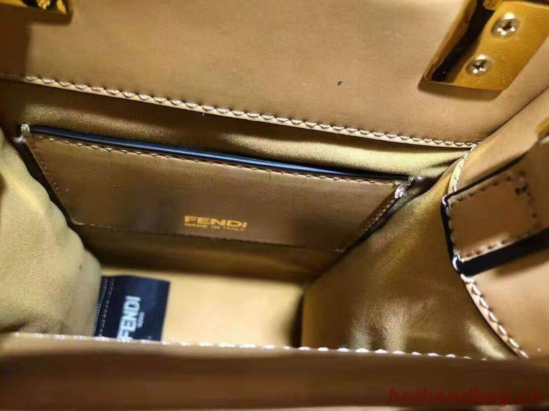 FENDI MINI SUNSHINE SHOPPER leather mini-bag 8BS051ABV yellow FENDI MINI SUNSHINE SHOPPER leather mini-bag 8BS051ABV yellow