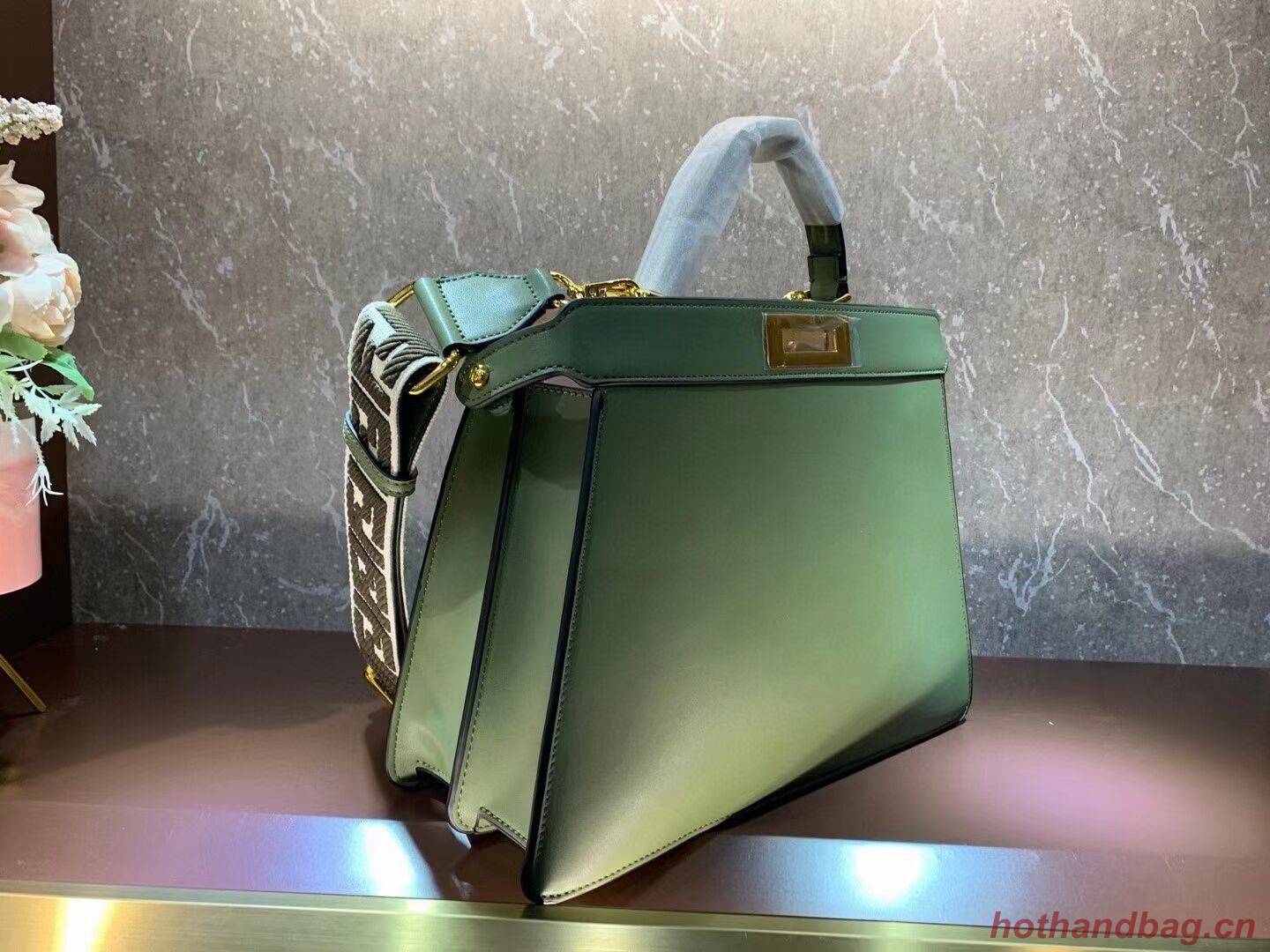 FENDI PEEKABOO ISEEU MEDIUM Green leather bag 8BN321A6 FENDI PEEKABOO ISEEU MEDIUM Green leather bag 8BN321A6