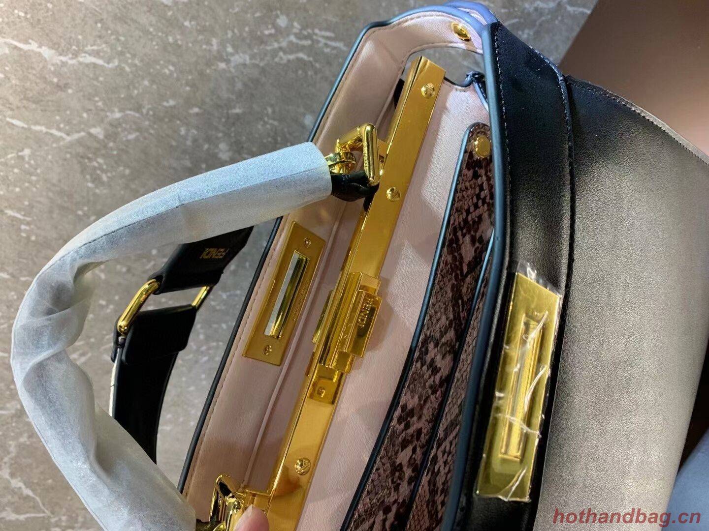 FENDI PEEKABOO ISEEU MEDIUM leather bag 8BN321A6 black FENDI PEEKABOO ISEEU MEDIUM leather bag 8BN321A6 black