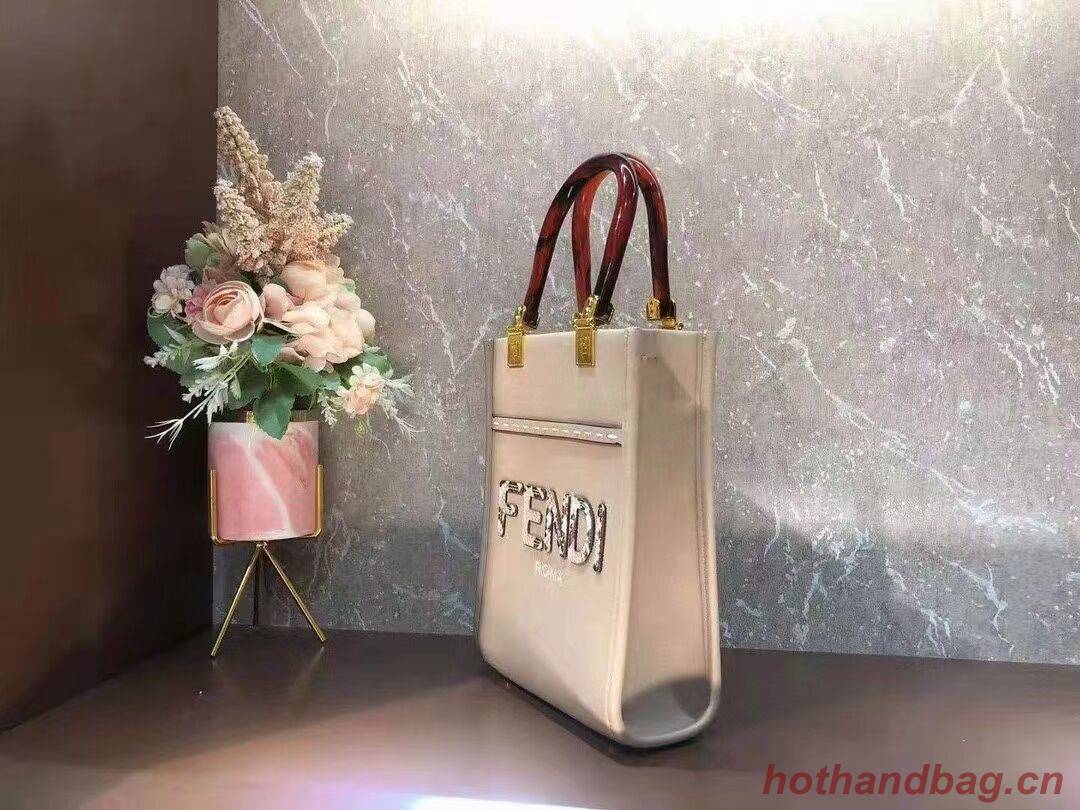 FENDI SUNSHINE SHOPPER leather mini-bag F1620 grey FENDI SUNSHINE SHOPPER leather mini-bag F1620 grey