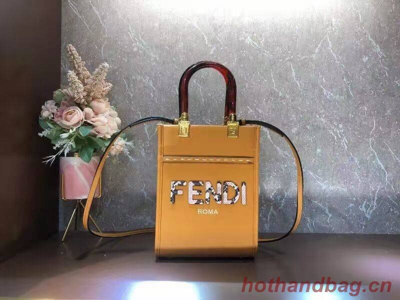FENDI SUNSHINE SHOPPER leather mini-bag F1620 orange
