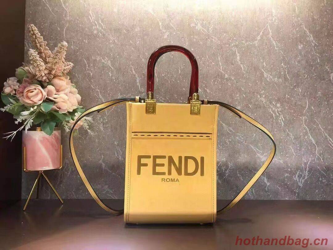 FENDI SUNSHINE SHOPPER leather mini-bag F1620 yellow