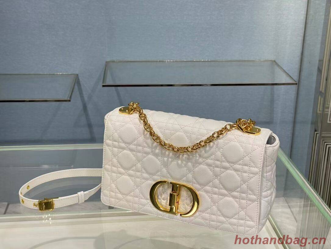 MEDIUM DIOR CARO BAG Soft Cannage Calfskin M9242 white MEDIUM DIOR CARO BAG Soft Cannage Calfskin M9242 white