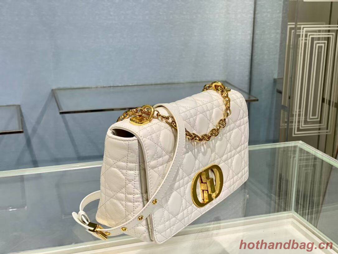 MEDIUM DIOR CARO BAG Soft Cannage Calfskin M9242 white MEDIUM DIOR CARO BAG Soft Cannage Calfskin M9242 white