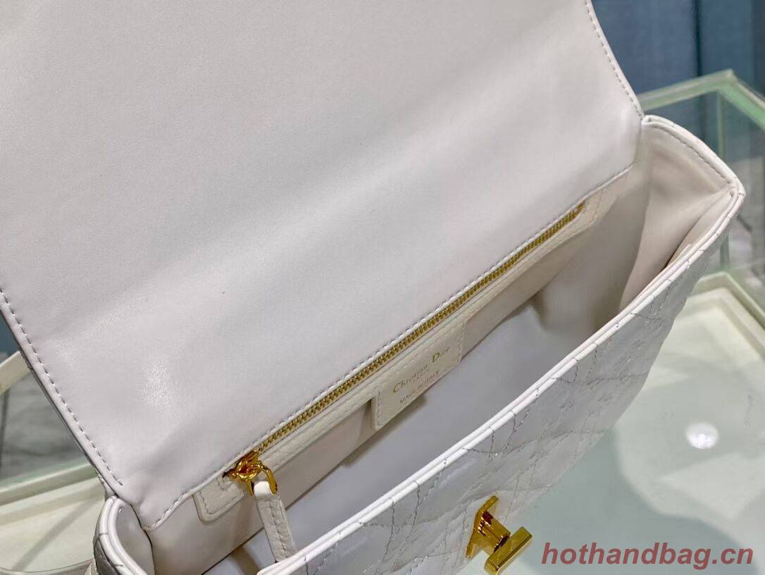MEDIUM DIOR CARO BAG Soft Cannage Calfskin M9242 white MEDIUM DIOR CARO BAG Soft Cannage Calfskin M9242 white