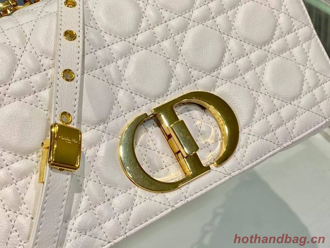 MEDIUM DIOR CARO BAG Soft Cannage Calfskin M9242 white MEDIUM DIOR CARO BAG Soft Cannage Calfskin M9242 white