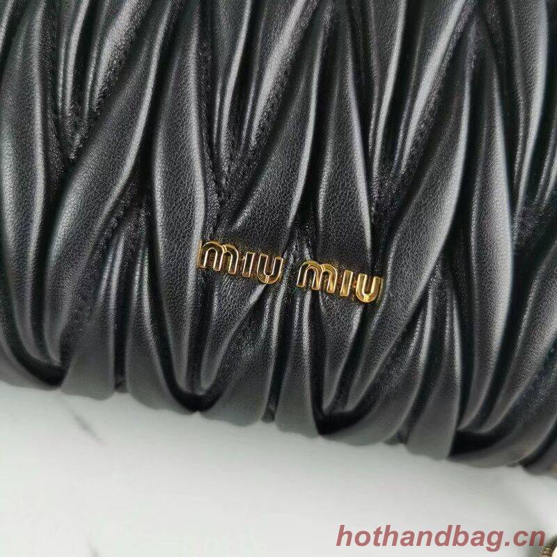 miu miu Matelasse Nappa Leather mini Shoulder Bag 5BD196 black miu miu Matelasse Nappa Leather mini Shoulder Bag 5BD196 black