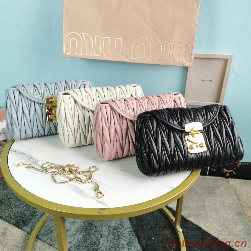 miu miu Matelasse Nappa Leather mini Shoulder Bag 5BD196 black miu miu Matelasse Nappa Leather mini Shoulder Bag 5BD196 black
