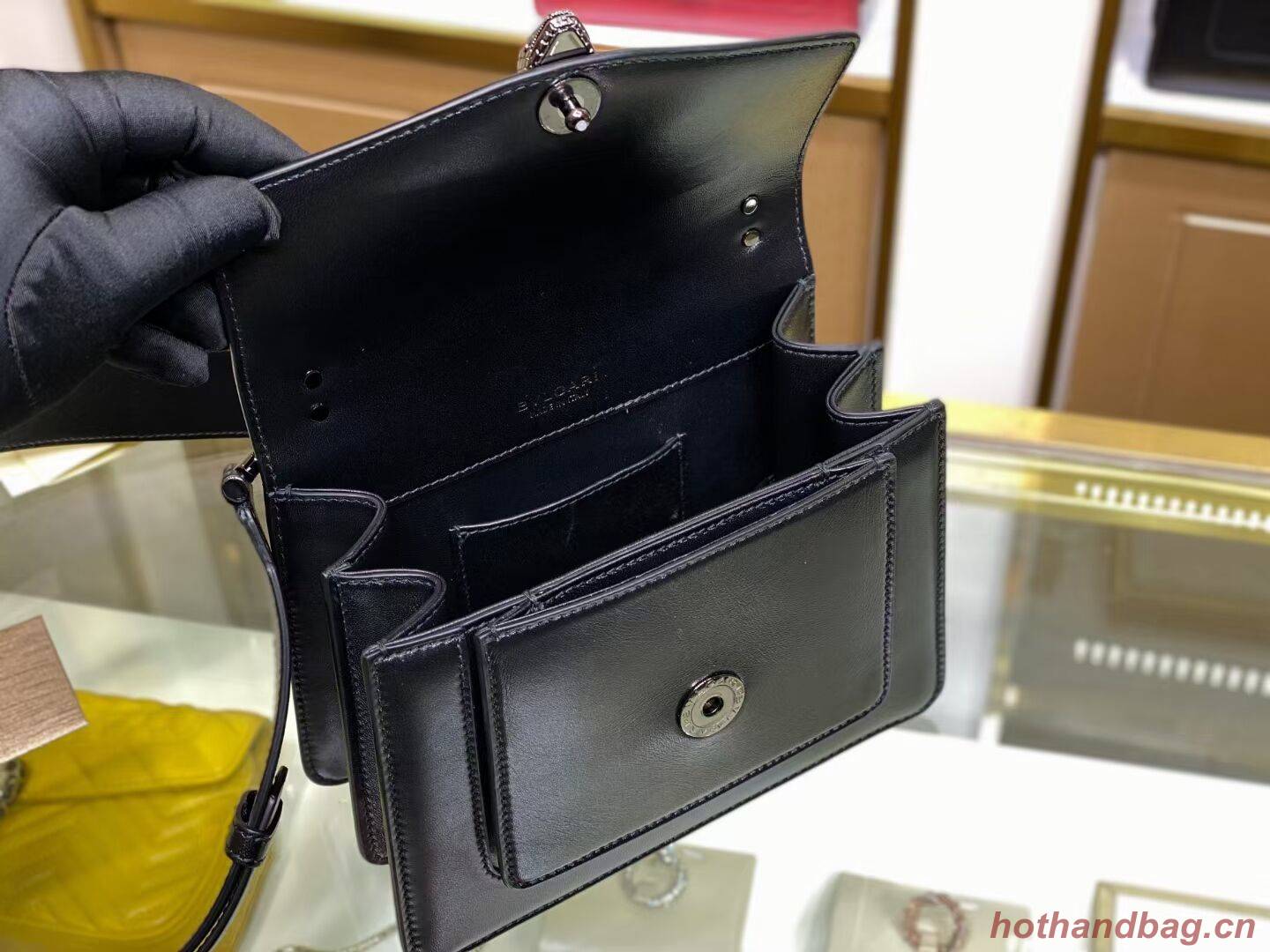 Bvlgari Serpenti Forever leather small crossbody bag B210875 black Bvlgari Serpenti Forever leather small crossbody bag B210875 black