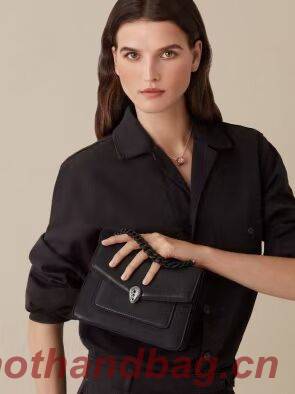 Bvlgari Serpenti Forever leather small crossbody bag B210875 black Bvlgari Serpenti Forever leather small crossbody bag B210875 black