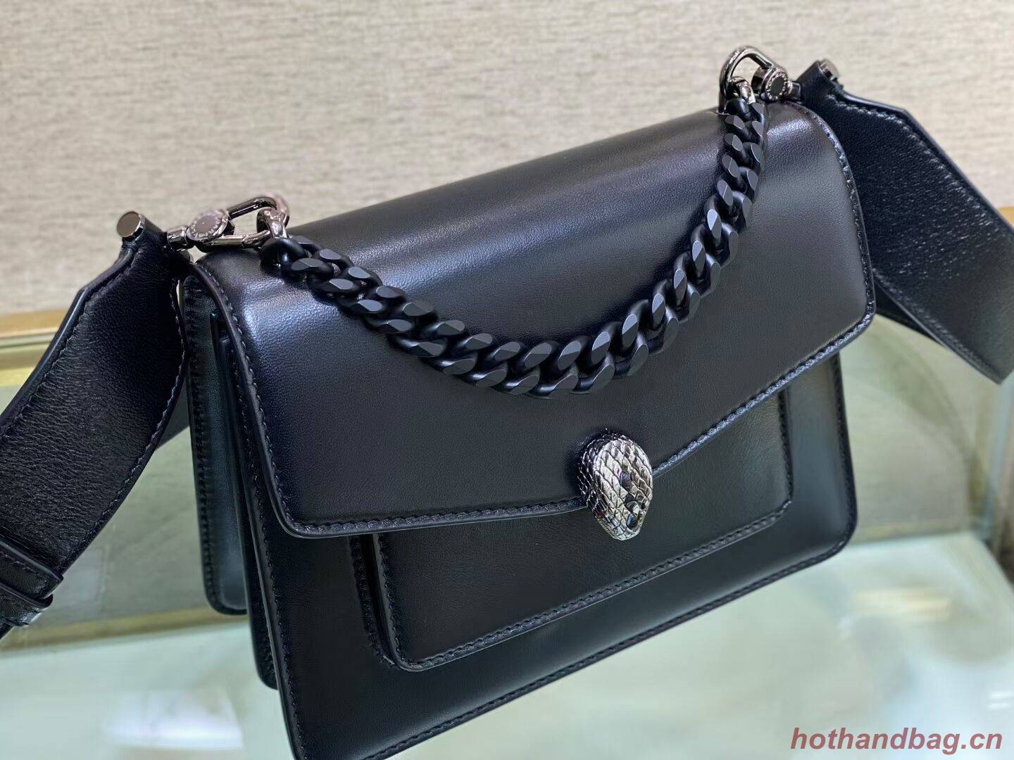 Bvlgari Serpenti Forever leather small crossbody bag B210875 black Bvlgari Serpenti Forever leather small crossbody bag B210875 black