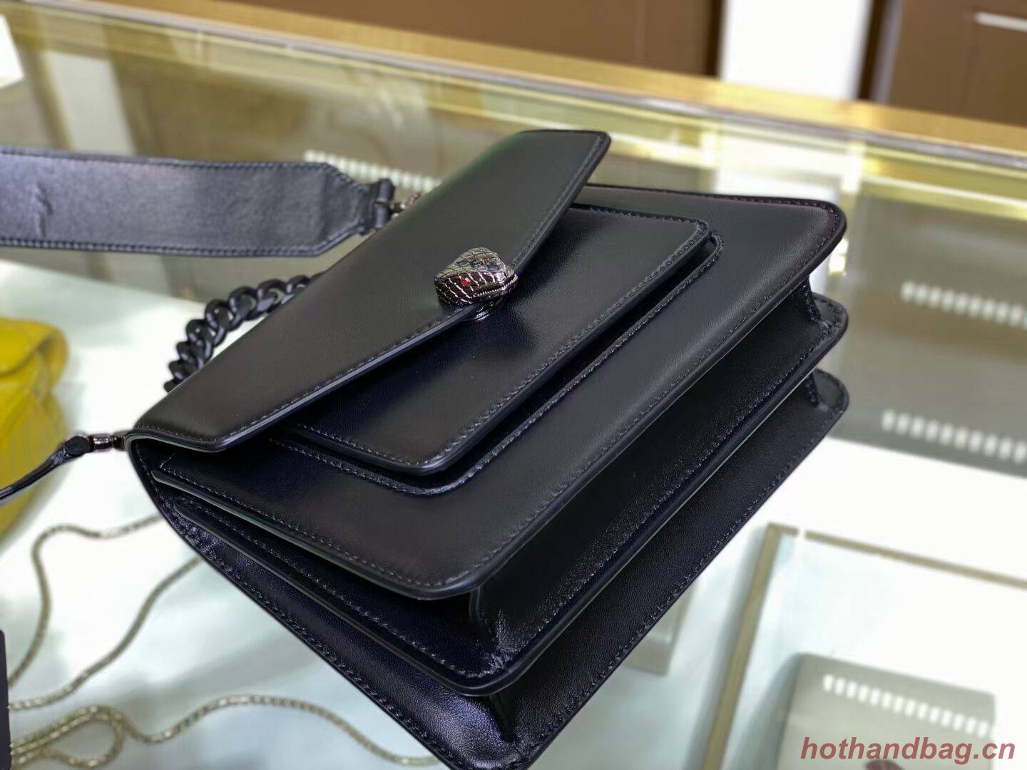 Bvlgari Serpenti Forever leather small crossbody bag B210875 black Bvlgari Serpenti Forever leather small crossbody bag B210875 black