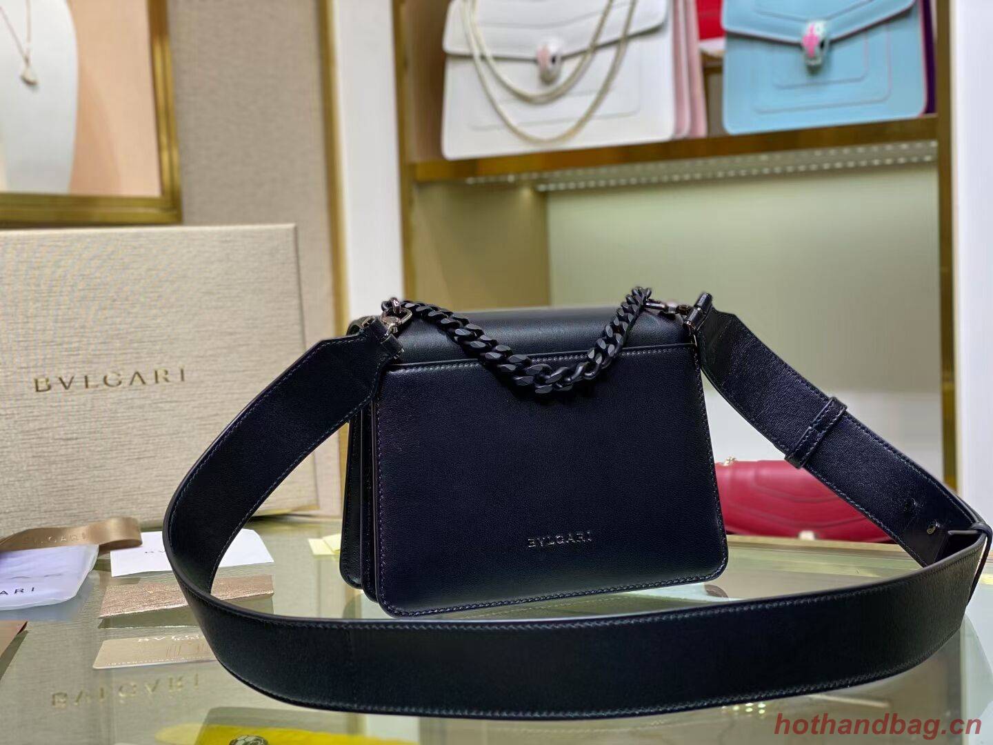 Bvlgari Serpenti Forever leather small crossbody bag B210875 black Bvlgari Serpenti Forever leather small crossbody bag B210875 black