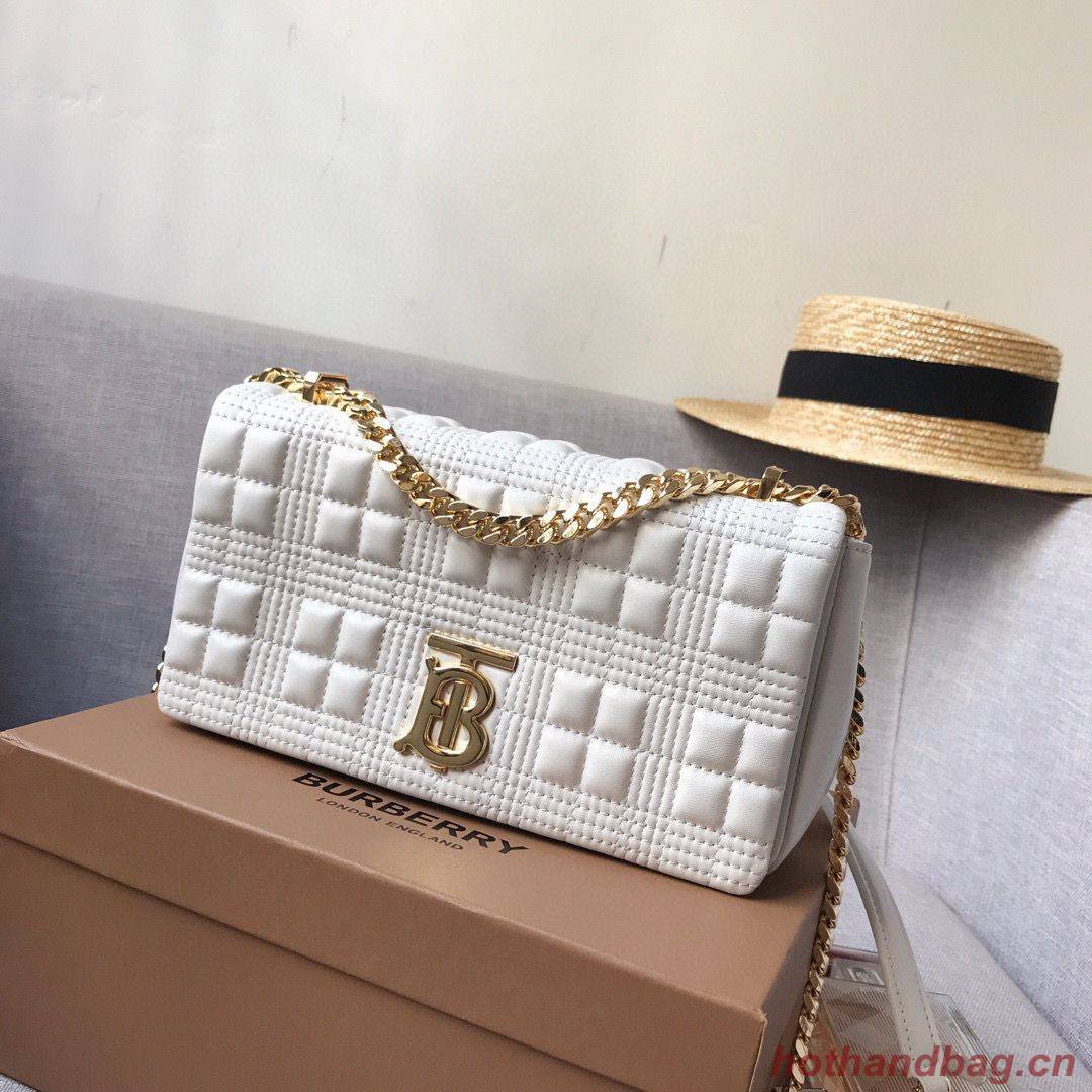 BurBerry Leather Shoulder Bag 7462 White BurBerry Leather Shoulder Bag 7462 White