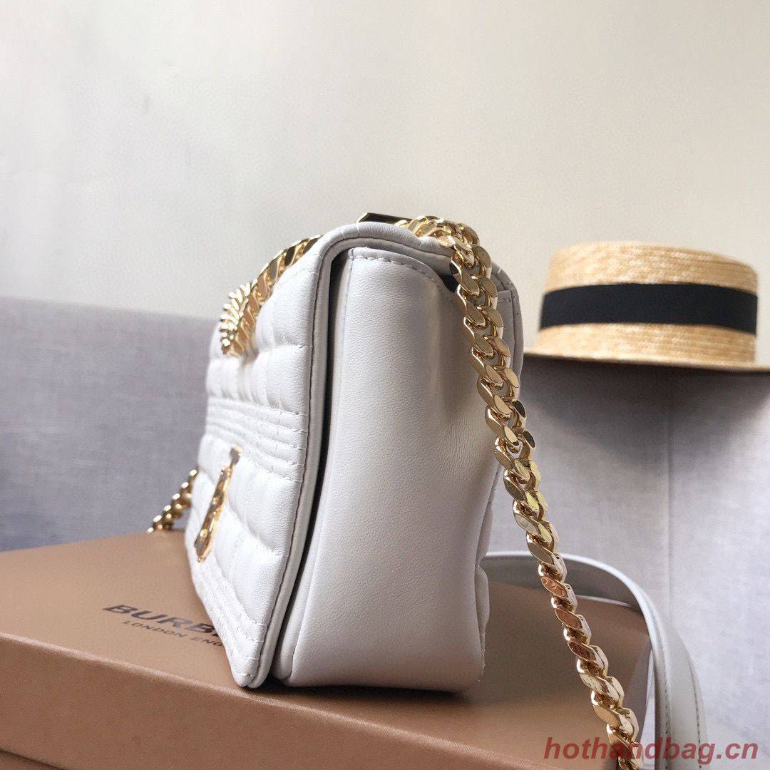 BurBerry Leather Shoulder Bag 7462 White BurBerry Leather Shoulder Bag 7462 White