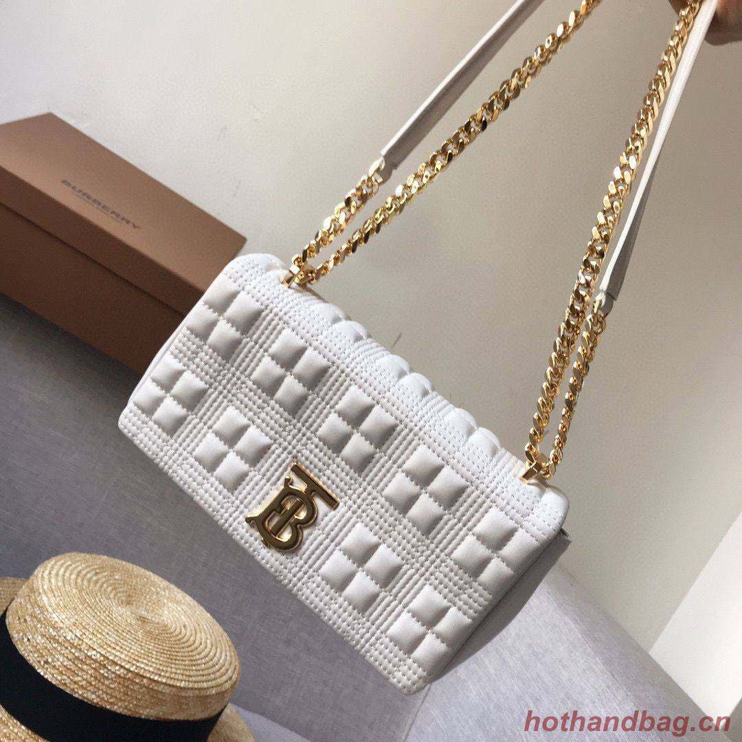 BurBerry Leather Shoulder Bag 7462 White BurBerry Leather Shoulder Bag 7462 White