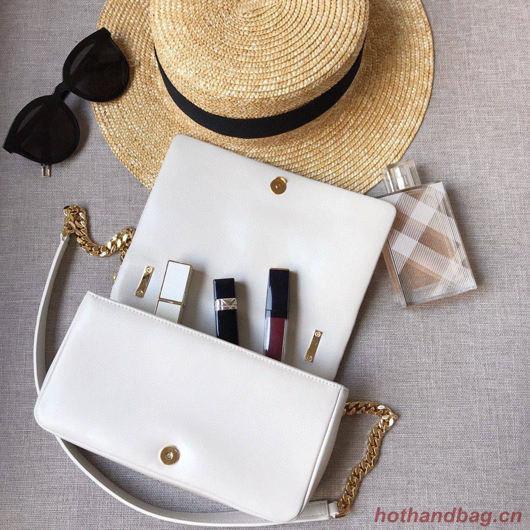 BurBerry Leather Shoulder Bag 7462 White BurBerry Leather Shoulder Bag 7462 White