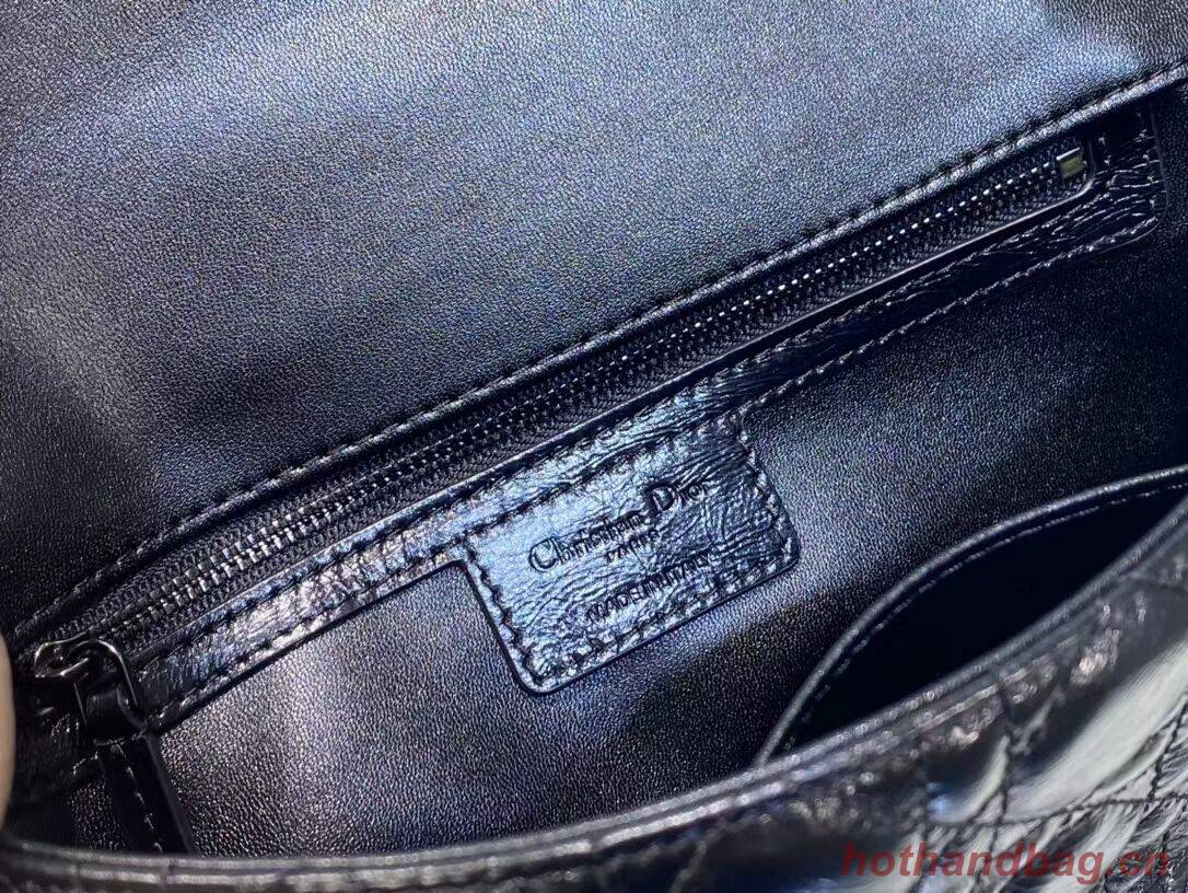 MEDIUM DIOR CARO BAG Imported wax skin M9242 black MEDIUM DIOR CARO BAG Imported wax skin M9242 black