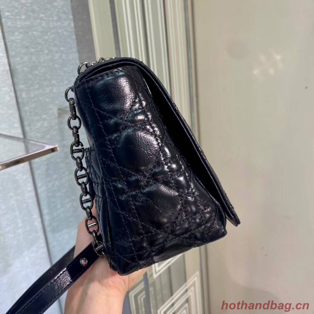 MEDIUM DIOR CARO BAG Imported wax skin M9242 black MEDIUM DIOR CARO BAG Imported wax skin M9242 black