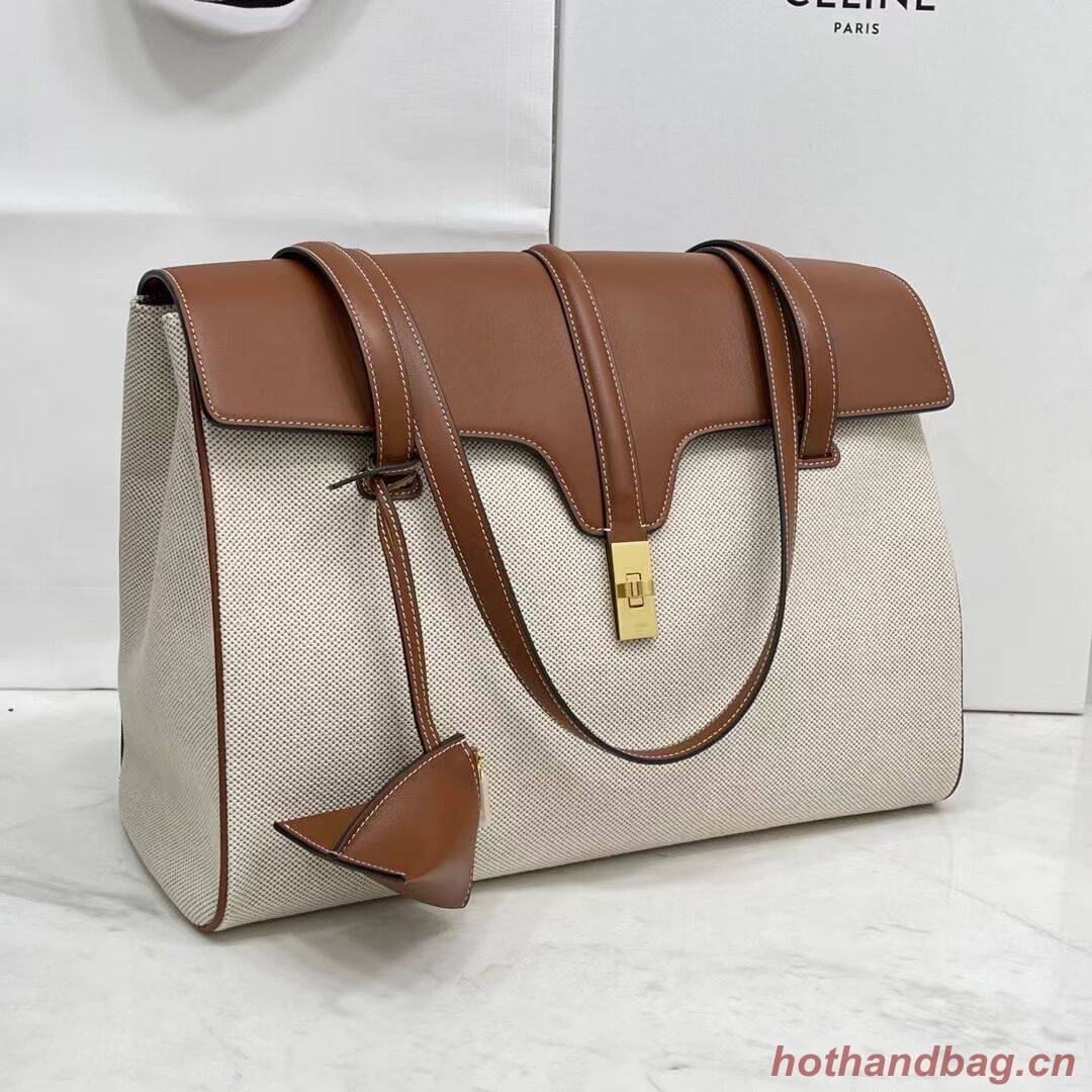 Celine MEDIUM SOFT 16 BAG IN SMOOTH CALFSKIN CR94043 DARK OAK Celine MEDIUM SOFT 16 BAG IN SMOOTH CALFSKIN CR94043 DARK OAK