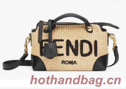 FENDI Braided Straw Bag F1578 Black