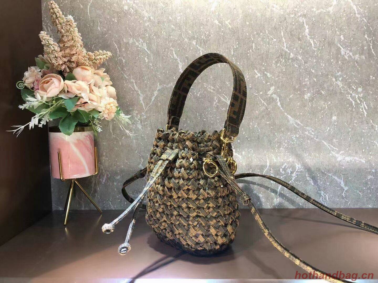 Fendi Weave MON TRESOR mini-bag 8BS010A3 brown Fendi Weave MON TRESOR mini-bag 8BS010A3 brown