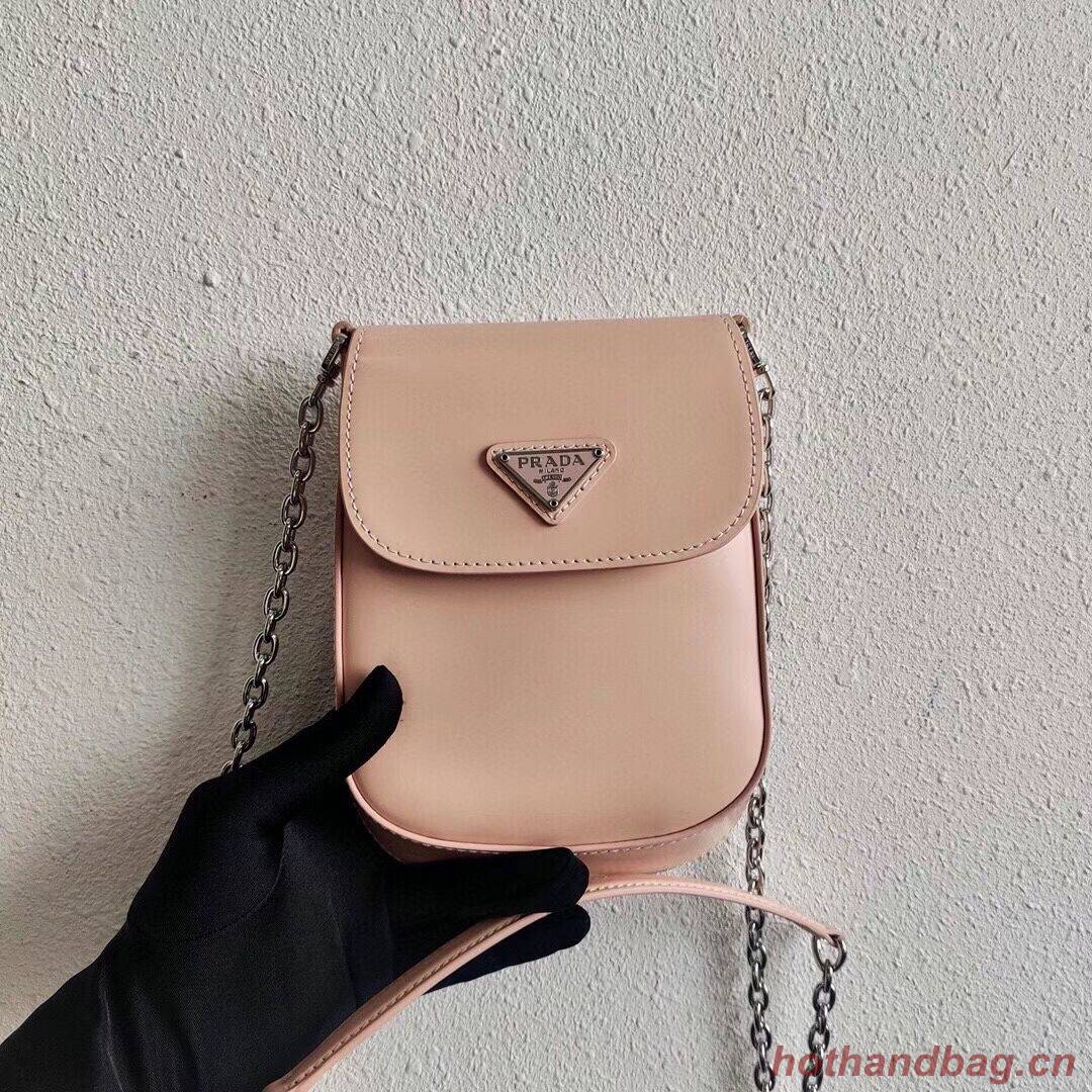 Prada Brushed leather mini-bag 1BH185 light pink Prada Brushed leather mini-bag 1BH185 light pink