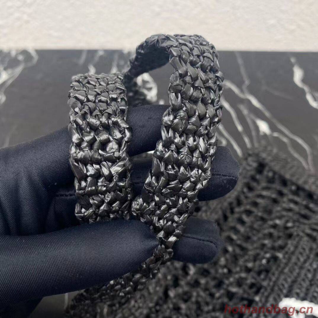 Prada Raffia tote bag 1CH393 black Prada Raffia tote bag 1CH393 black