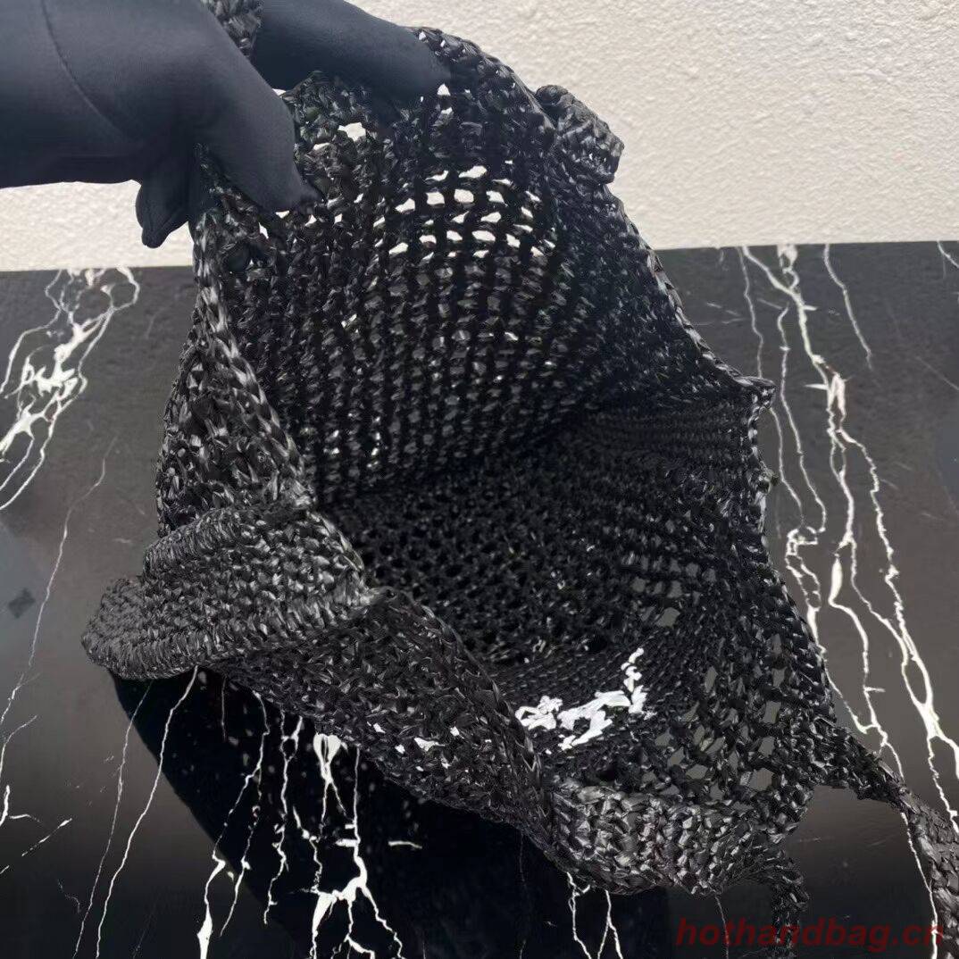 Prada Raffia tote bag 1CH393 black Prada Raffia tote bag 1CH393 black