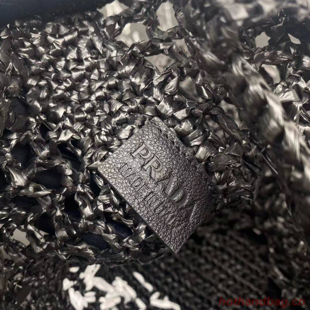 Prada Raffia tote bag 1CH393 black Prada Raffia tote bag 1CH393 black