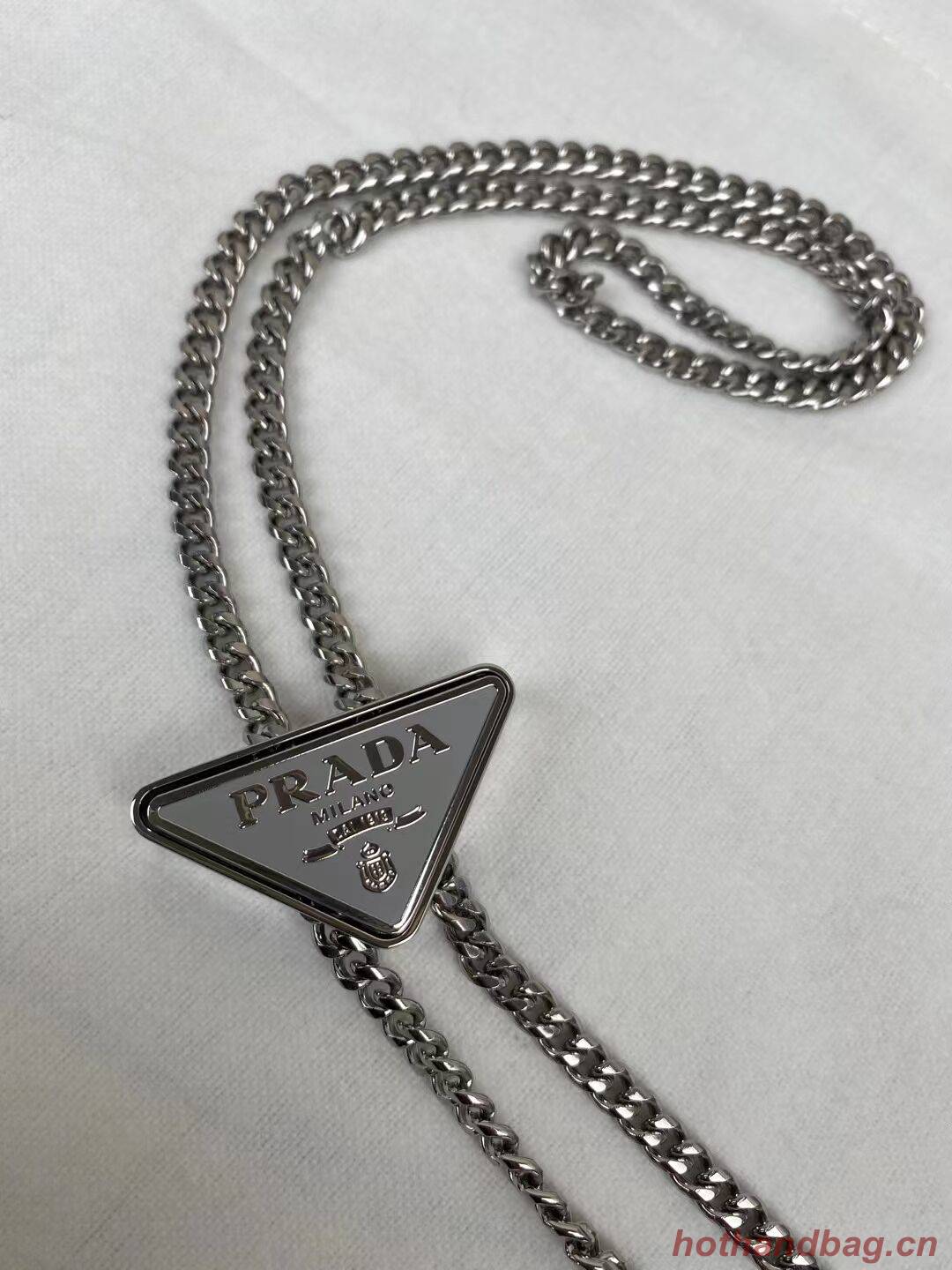 Prada Small brushed leather shoulder bag 1BH307 light blue Prada Small brushed leather shoulder bag 1BH307 light blue