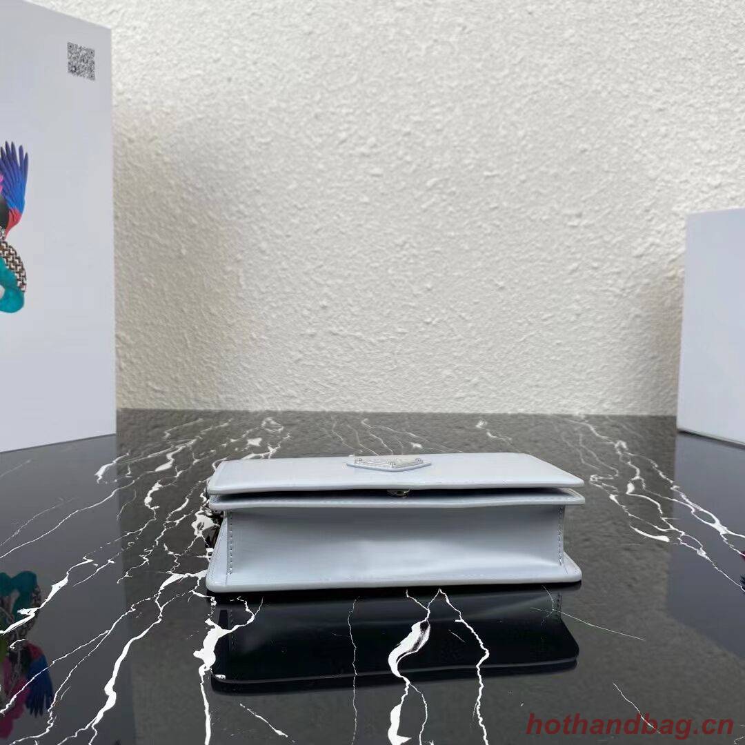 Prada Small brushed leather shoulder bag 1BH307 light blue Prada Small brushed leather shoulder bag 1BH307 light blue