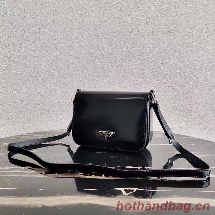 Prada Small brushed leather shoulder bag 1BH308 black Prada Small brushed leather shoulder bag 1BH308 black